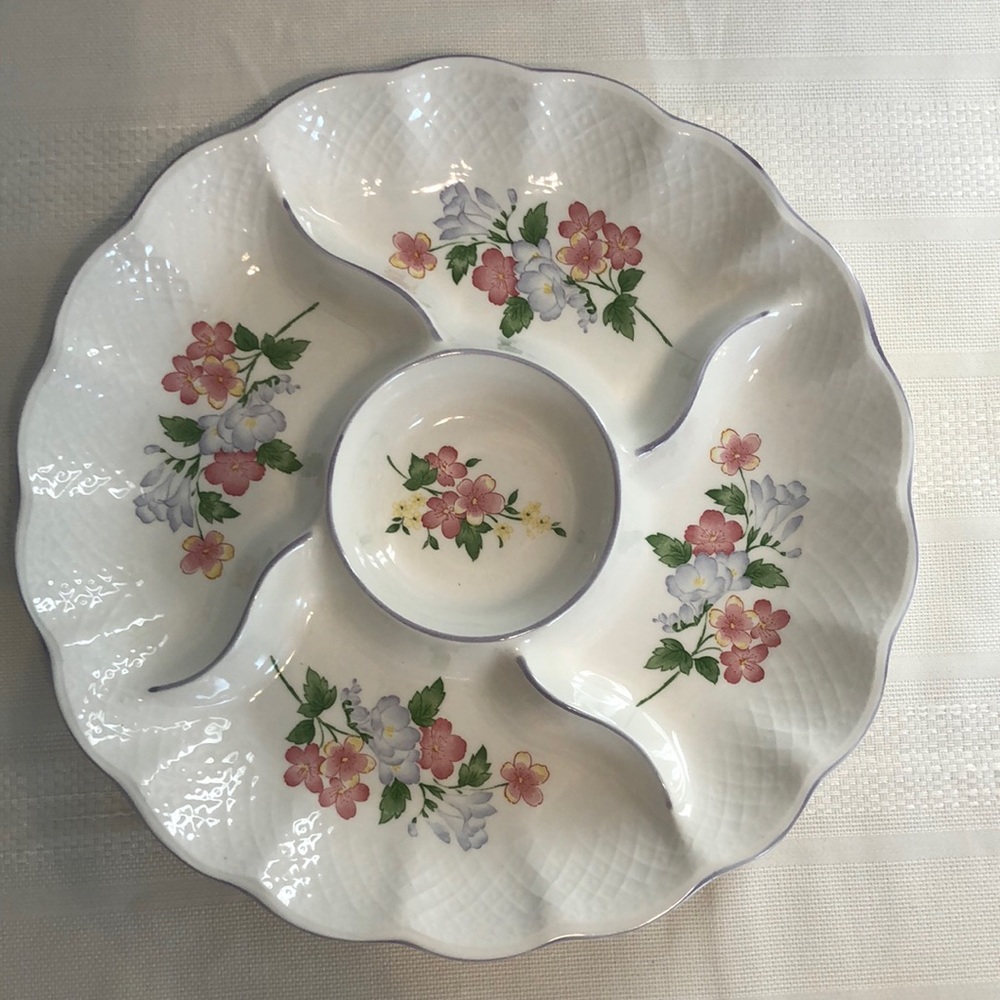 Jay Import Co Fine Ceramic Divided Relish Serving Dish Platter Japan